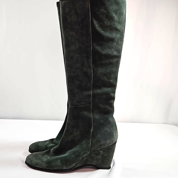 Antonio Melani Green Suede Boots Sz 9 - Picture 1 of 10